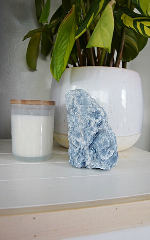 Rough Cut Self Standing Blue Calcite