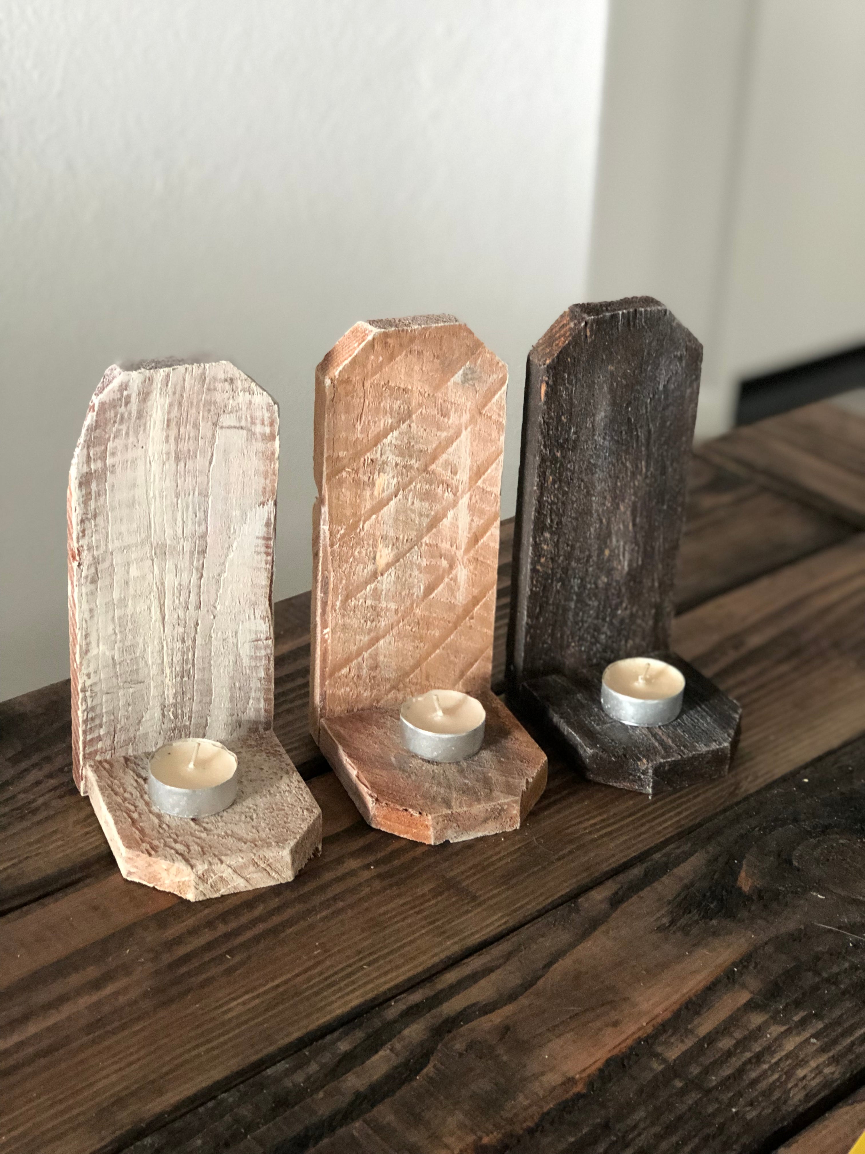 Bleached Wooden Candle Holder - Luxe Coastal Home