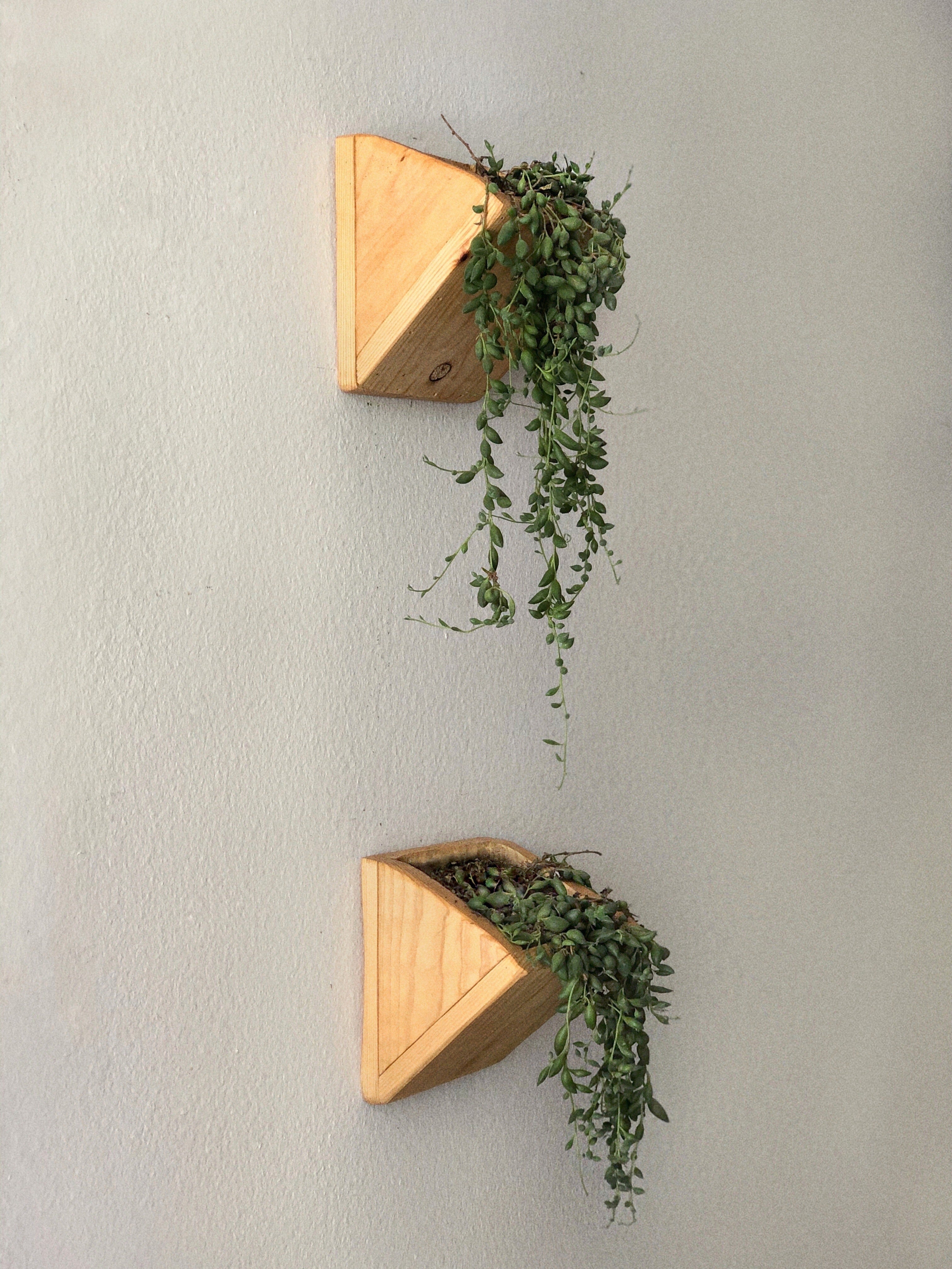 wood indoor wall planter Handmade Cedar Wood Wall Planters (Set of Two) – The American Furniture Company