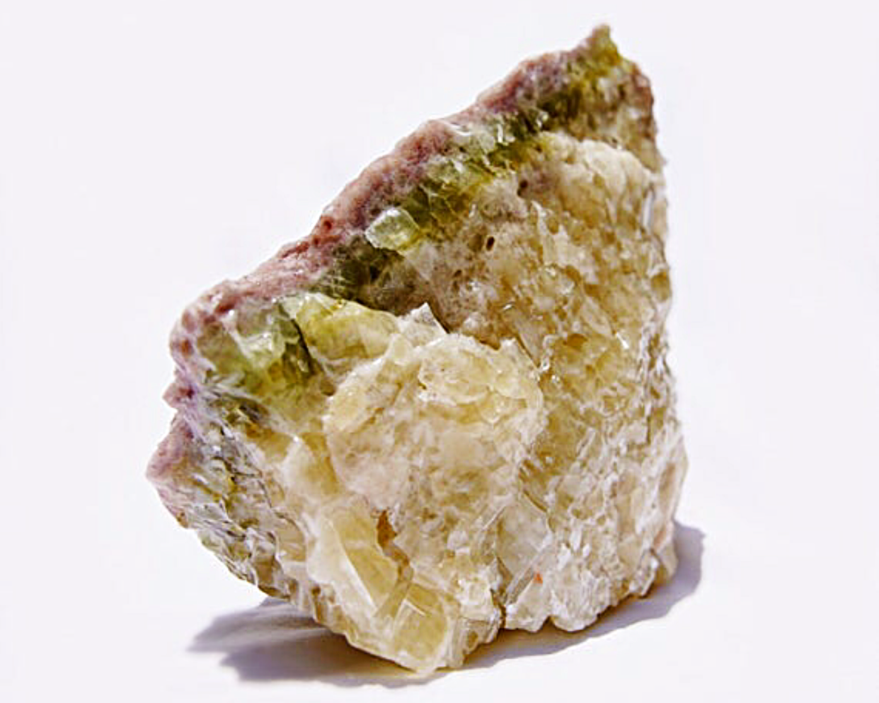 Rare Olive and Lavender Semi-polished Calcite Stone